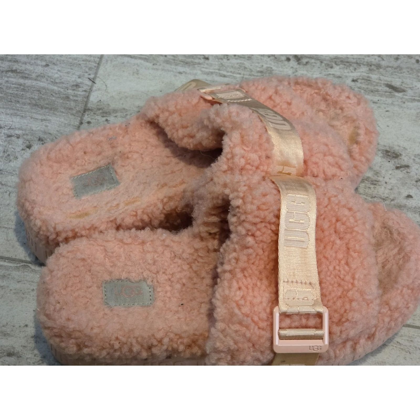 Ugg UGG Fluffita Pink Shearling Platform Slides Sandals Women's Size 8 Size US 8 / IT 38 - 2 Thumbnail