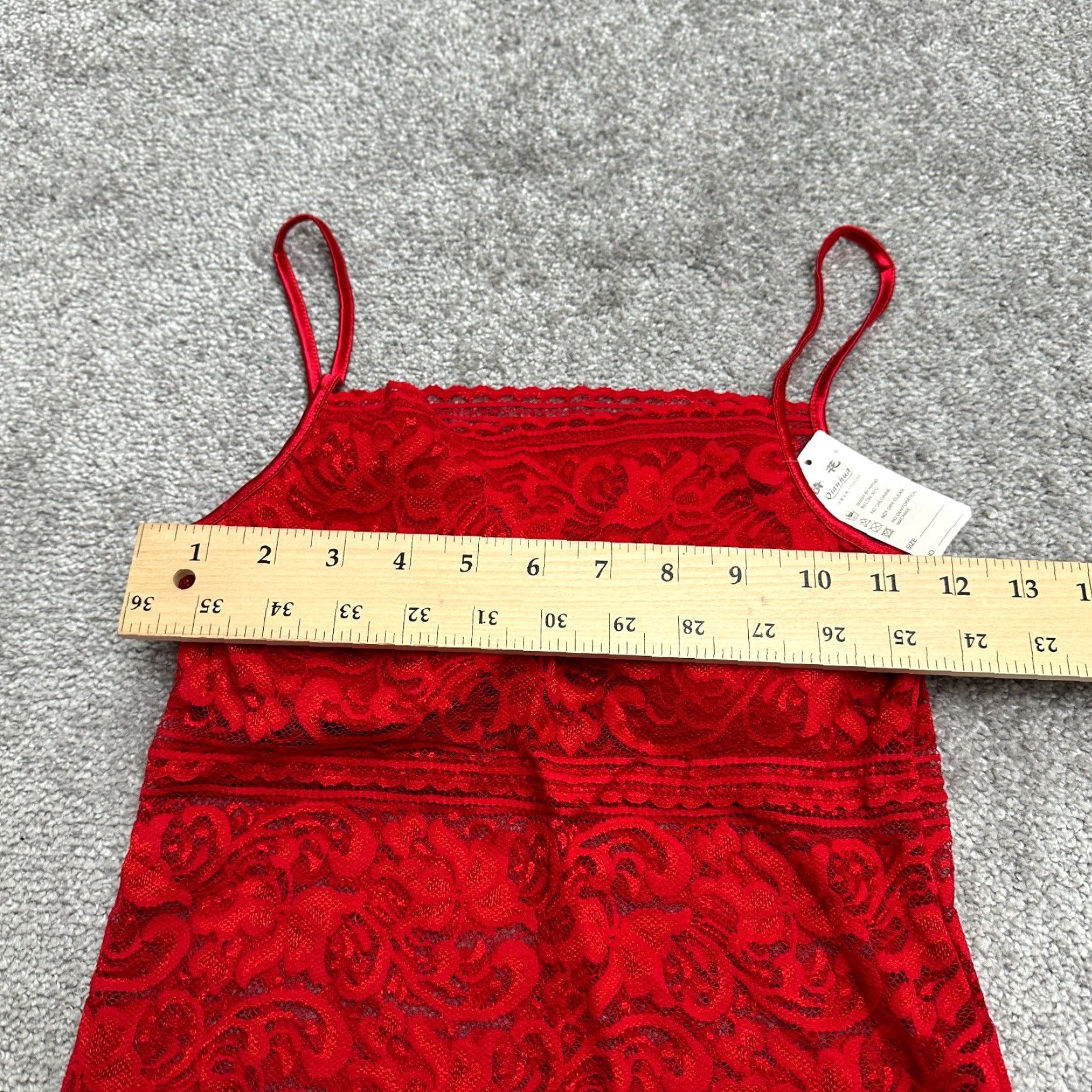 Vintage Qian Hua Lace Padded Camisole Tank Top Womens XXS Red Spaghetti Strap NWT New Size XXS / US 00 / IT 34 - 7 Thumbnail