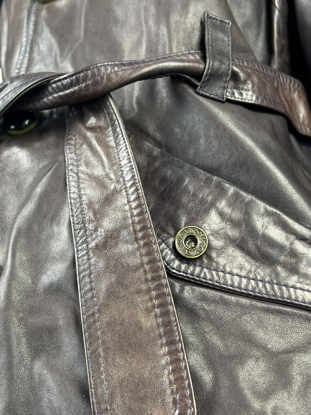 Diesel Vintage Diesel Leather Belted Jacket Size M - L Size L / US 10 / IT 46 - 5 Thumbnail