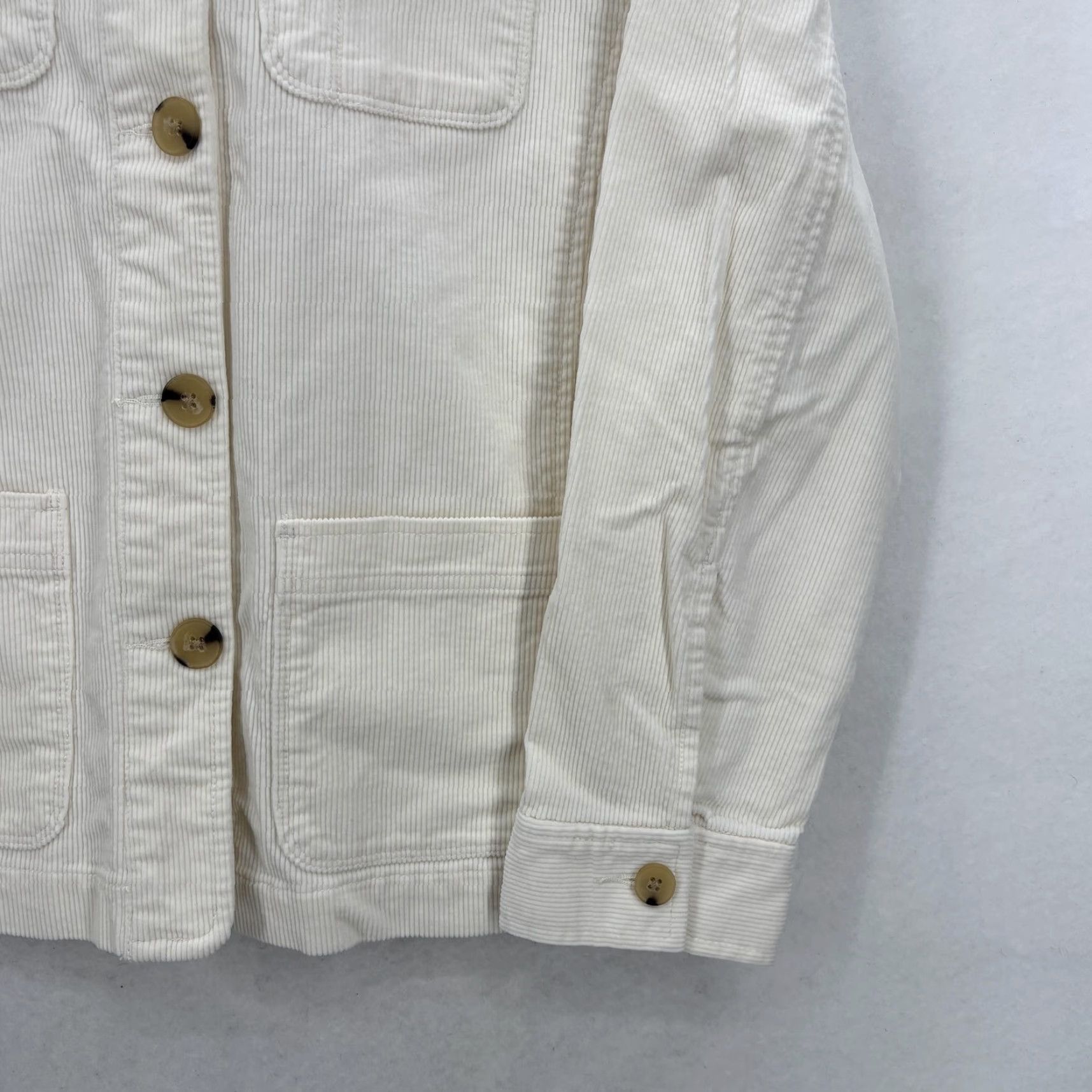 Talbots VINTAGE: TALBOTS Jacket Womens PL Beige Corduroy Button Front Utility Petite Casual NWT Size L / US 10 / IT 46 - 3 Thumbnail