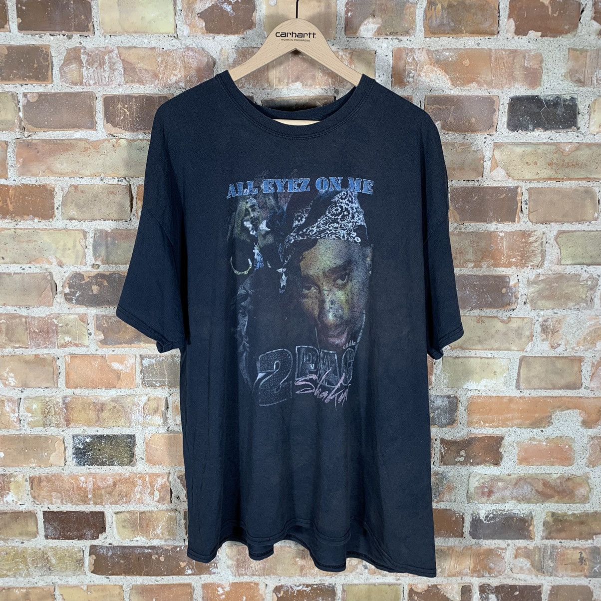 Rap Tees × Vintage Vintage Style Tupac Shakur ALL EYEZ ON ME 2Pac Tshirt Tee Size US XXL / EU 58 / 5 - 1 Thumbnail