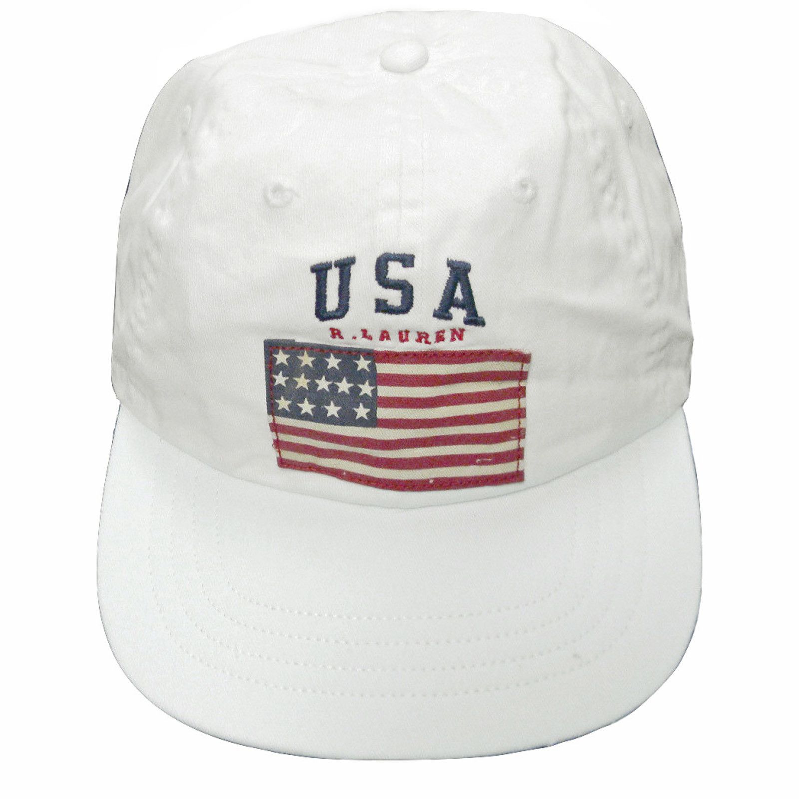 Polo Ralph Lauren NEW RARE Vintage Polo Ralph Lauren Baseball Hat! Flag White Size ONE SIZE - 1 Thumbnail