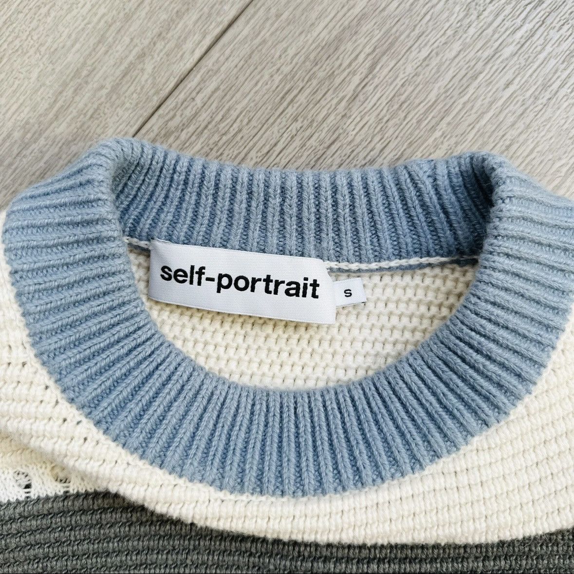 Self-Portrait Self-Portrait Striped Balloon Sleeve Cropped Sweater Size S / US 4 / IT 40 - 10 Thumbnail