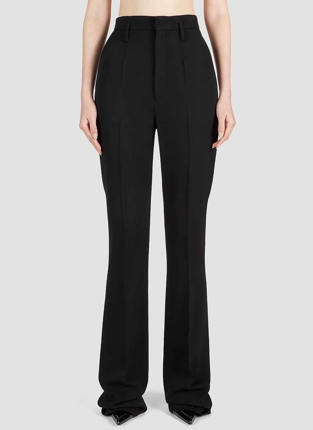 Saint Laurent Paris o1s1wg111224 Bootcut Tailored Pants in Black Size 27" / US 4 / IT 40 - 1 Thumbnail