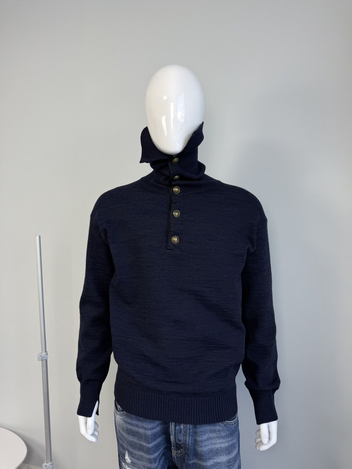 Burberry Prorsum Burberry Prorsum Wool Fall 2010 Button Turtleneck Sweater Size US L / EU 52-54 / 3 - 3 Thumbnail
