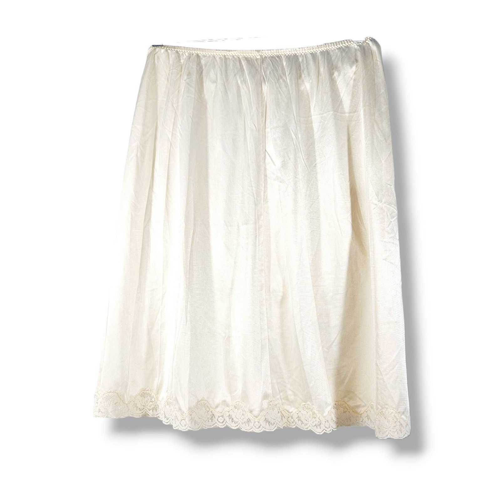 Other VTG EUC 70's Romantic Floral Lace Edge Half Slip Sz. S Ivory Size ONE SIZE - 1 Thumbnail