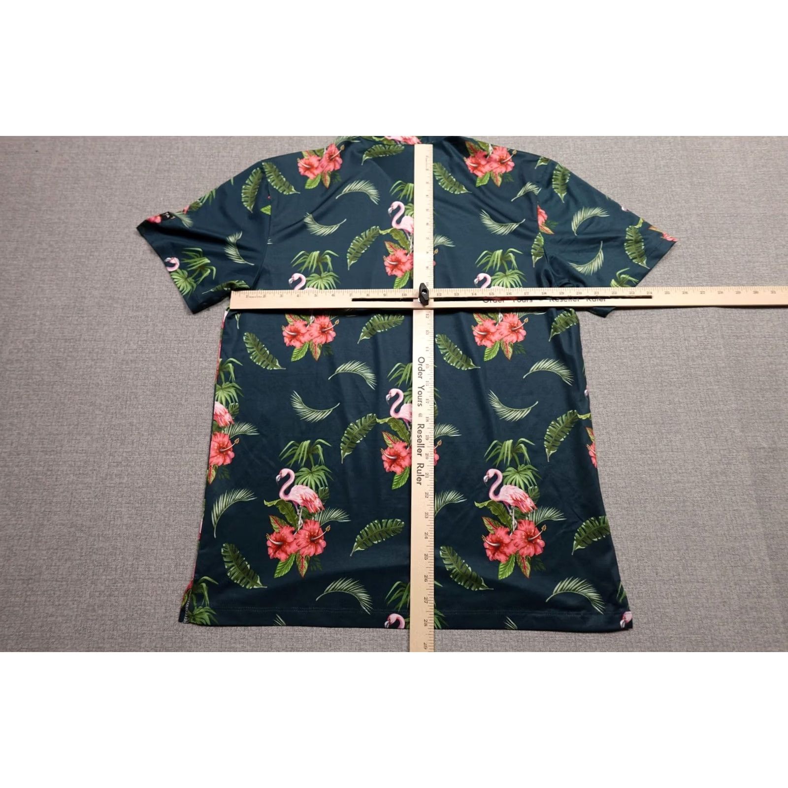 Vintage Yatta Golf Polo Shirt Mens Medium Green Flamingo Floral Print Performance AOP Size US M / EU 48-50 / 2 - 5 Thumbnail