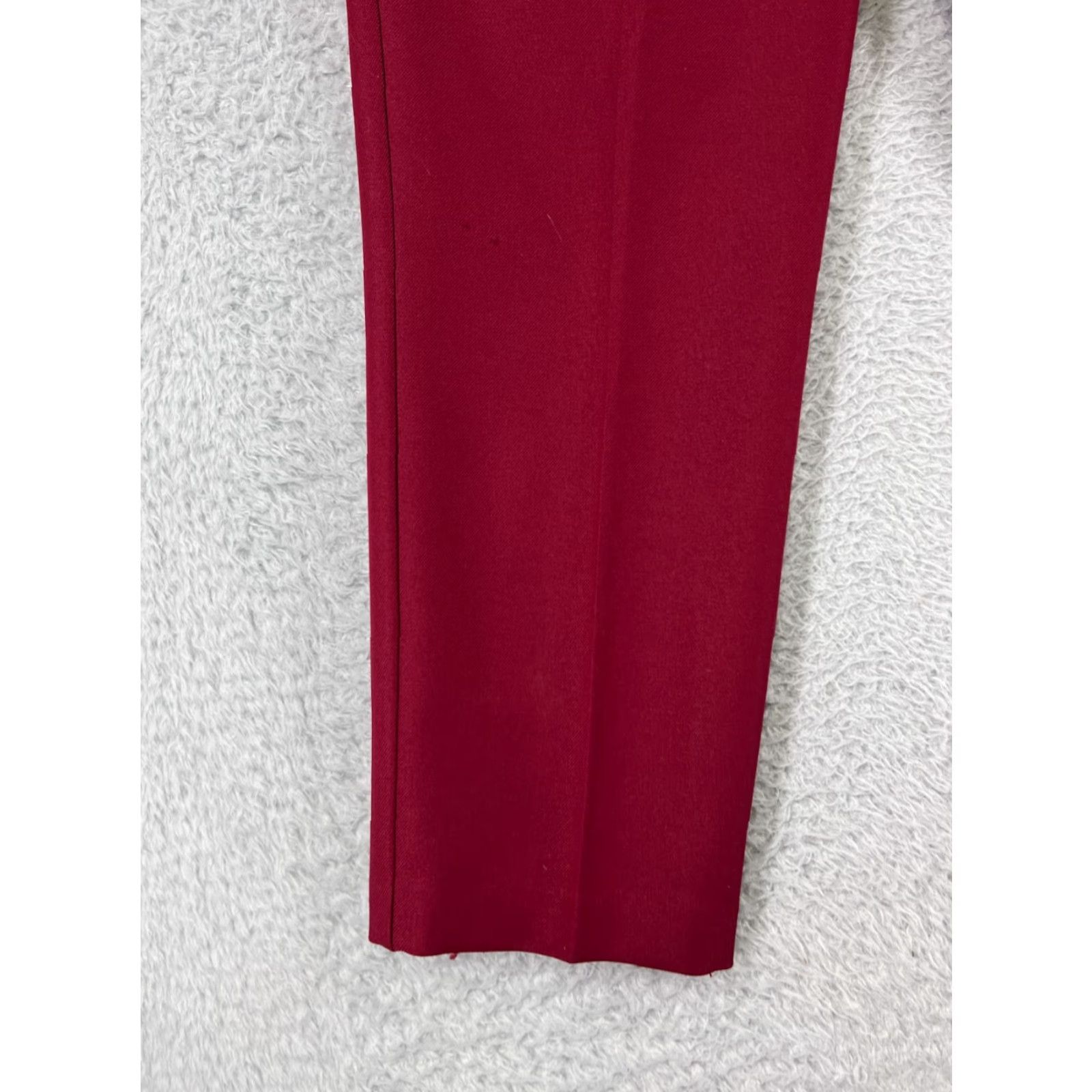 Vintage Classic Collection Pants Womens 10 Chino Regular High Rise Elastic Waist 100% Polyester Red Vintage No Size 32" / US 10 / IT 46 - 6 Thumbnail