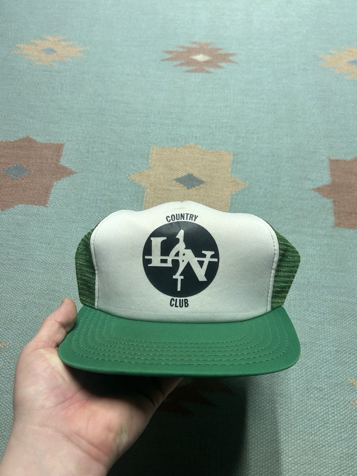 Vintage Vtg trucker hat mesh LAN country club Lansing Michigan snap Size ONE SIZE - 2 Thumbnail