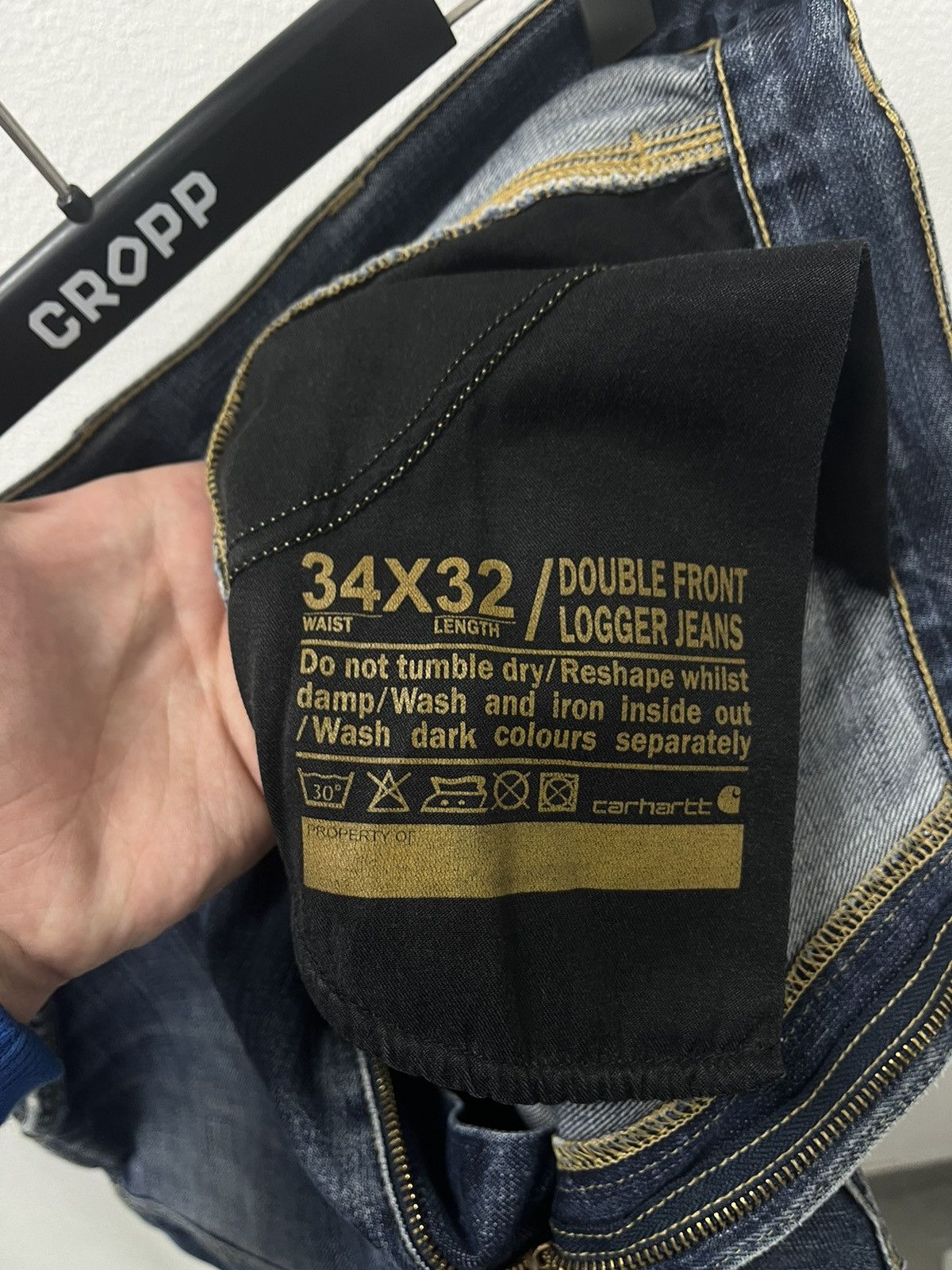 Carhartt × Vintage CARHARTT VINTAGE DOUBLE FRONT LOGGER JEANS Size 34x32 Size US 34 / EU 50 - 9 Thumbnail