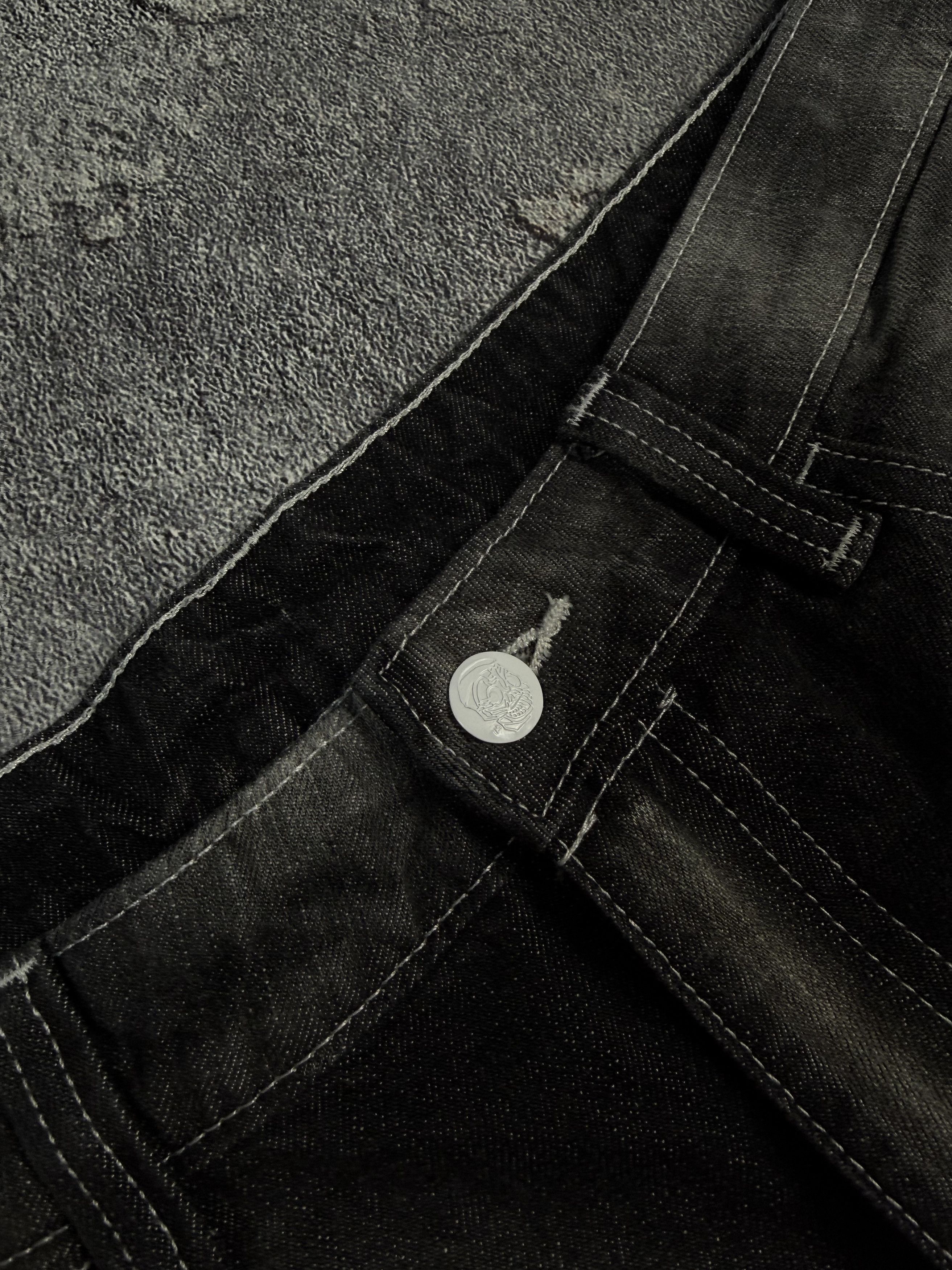 If Six Was Nine Y2K Ultra Baggy Washed Black Jeans 2000s Alt Size US 32 / EU 48 - 7 Thumbnail