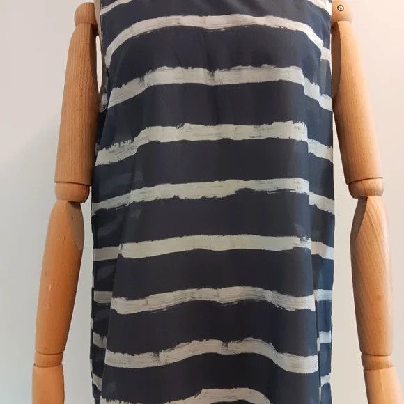 Lafayette 148 LAFAYETTE 148 NEW YORK Finley Striped Silk Blouse - Small Size S / US 4 / IT 40 - 2 Thumbnail