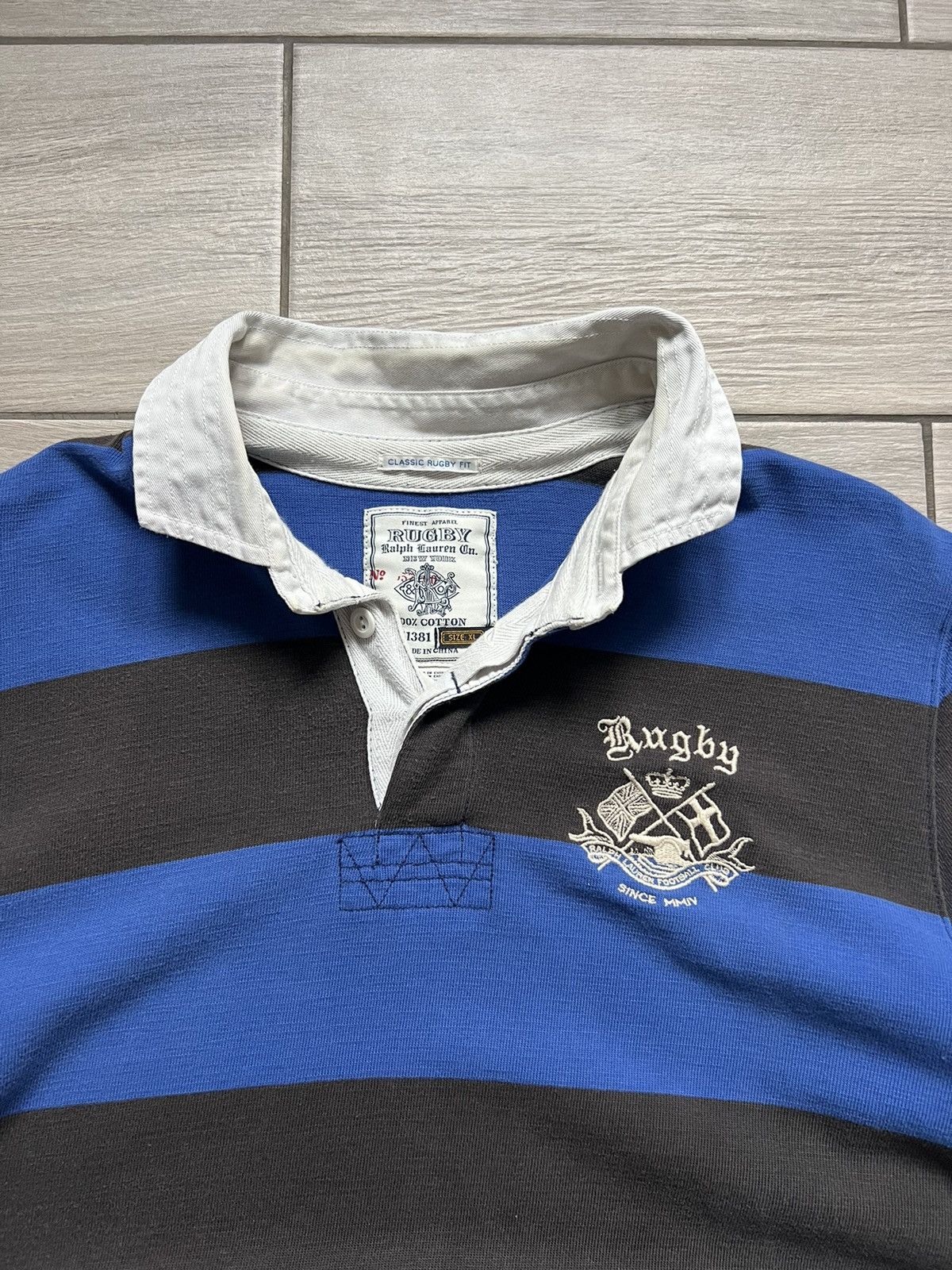Polo Ralph Lauren VINTAGE POLO RALPH LAUREN RUGBY T SHIRT TEE BIG LOGO Size US XL / EU 56 / 4 - 3 Thumbnail