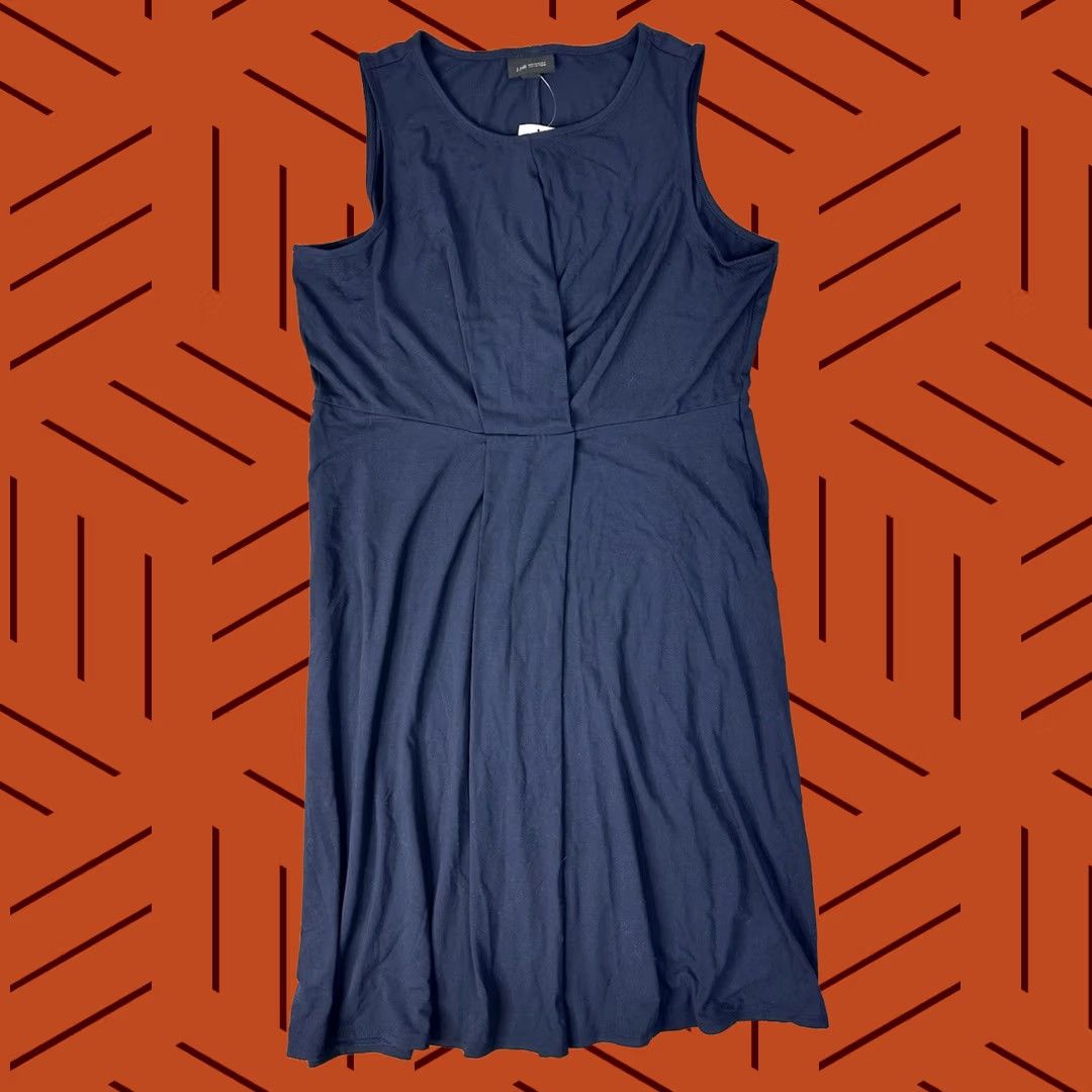 J. Jill J.Jill Wearever Sleeveless Midi Dress Navy Blue Knit Travel PM Petite NWT Womens Shift Midi Dress Size M / US 6-8 / IT 42-44 - 1 Thumbnail