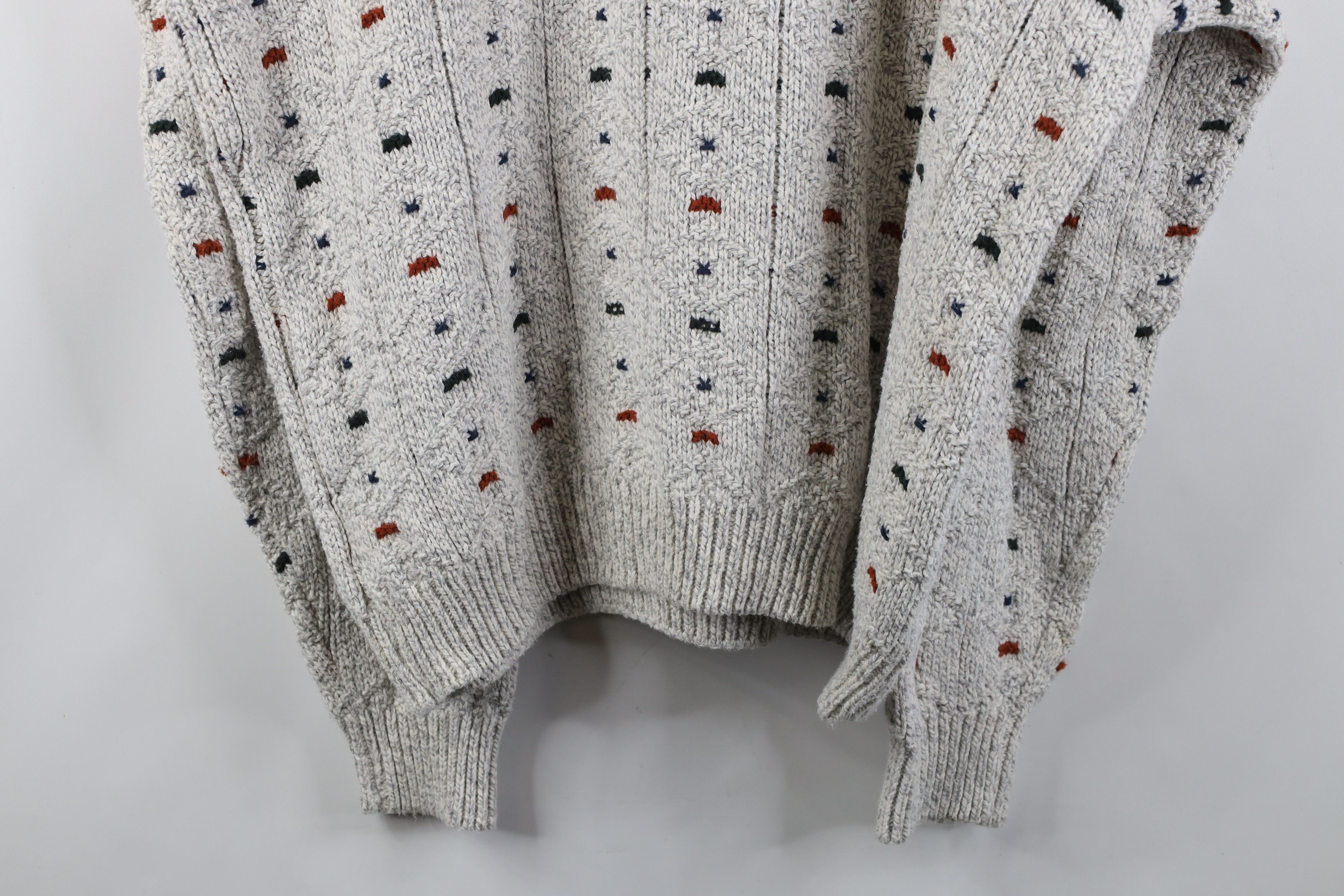 Vintage Vintage 90s Streetwear Cotton Geometric Knit Sweater USA Size US L / EU 52-54 / 3 - 13 Thumbnail
