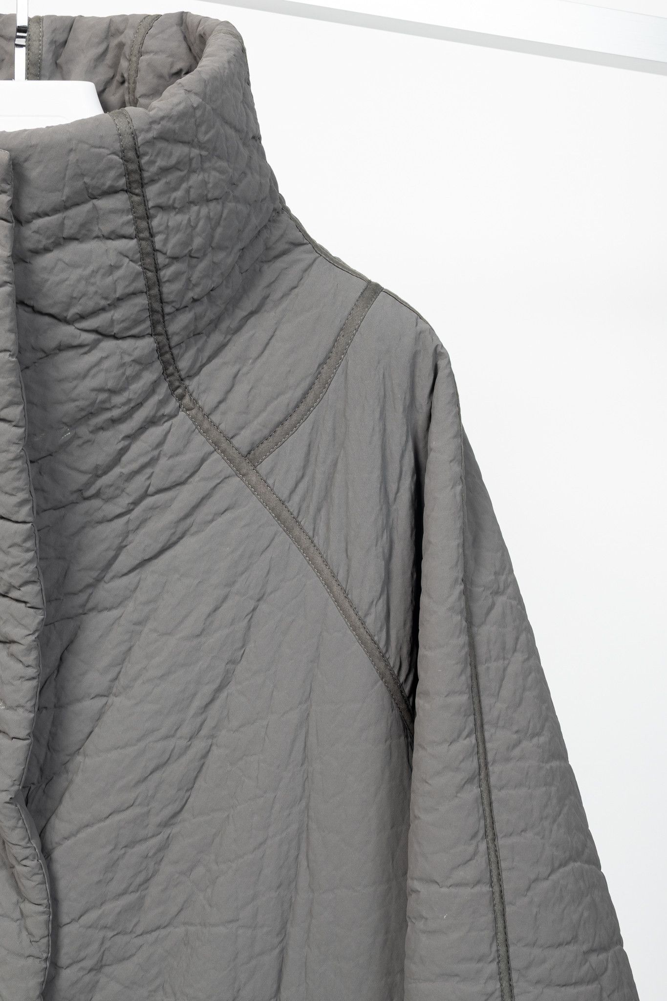 Annette Gortz Annette Gortz AW14 Clyde Grey Waxed Pebble-Texture Coat Size XL / US 12-14 / IT 48-50 - 4 Thumbnail