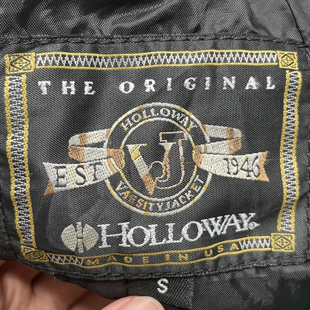Vintage Vintage Brand Holloway Leather Varsity Jacket 1980s Size US S / EU 44-46 / 1 - 12 Thumbnail
