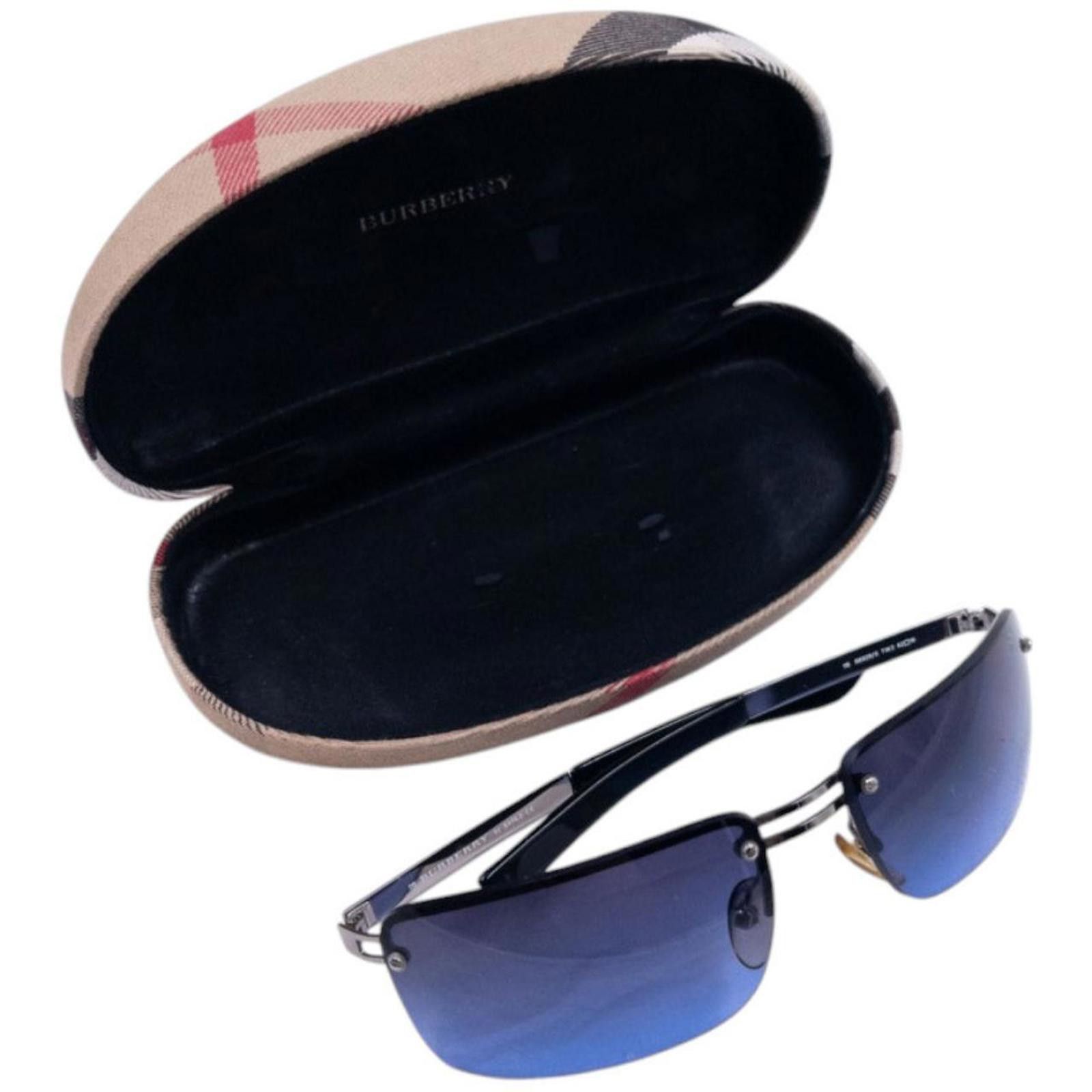 Burberry Vintage Burberry Nova Check Rimless Sunglasses Size ONE SIZE - 8 Thumbnail