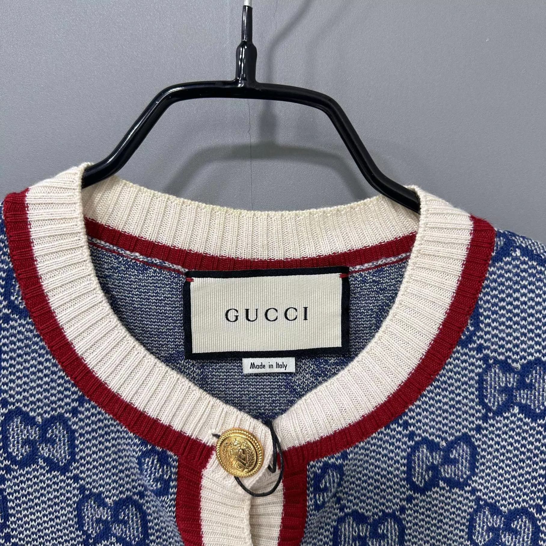 Gucci GUCCI Mist Blue Gold Button Cardigan Size S Size S / US 4 / IT 40 - 4 Thumbnail