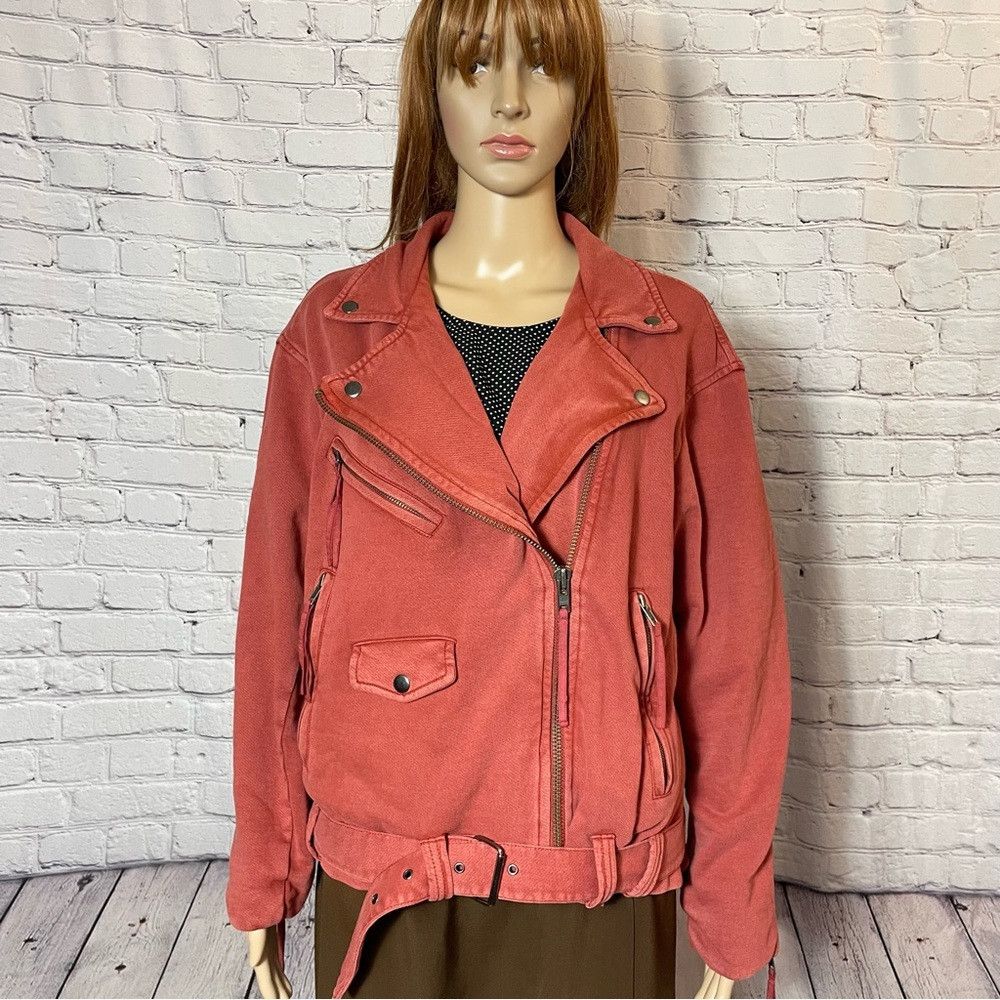 Free People New Free People Rebel Knit Oversized Moto Spiced Brandy Jac Size XS / US 0-2 / IT 36-38 - 3 Thumbnail