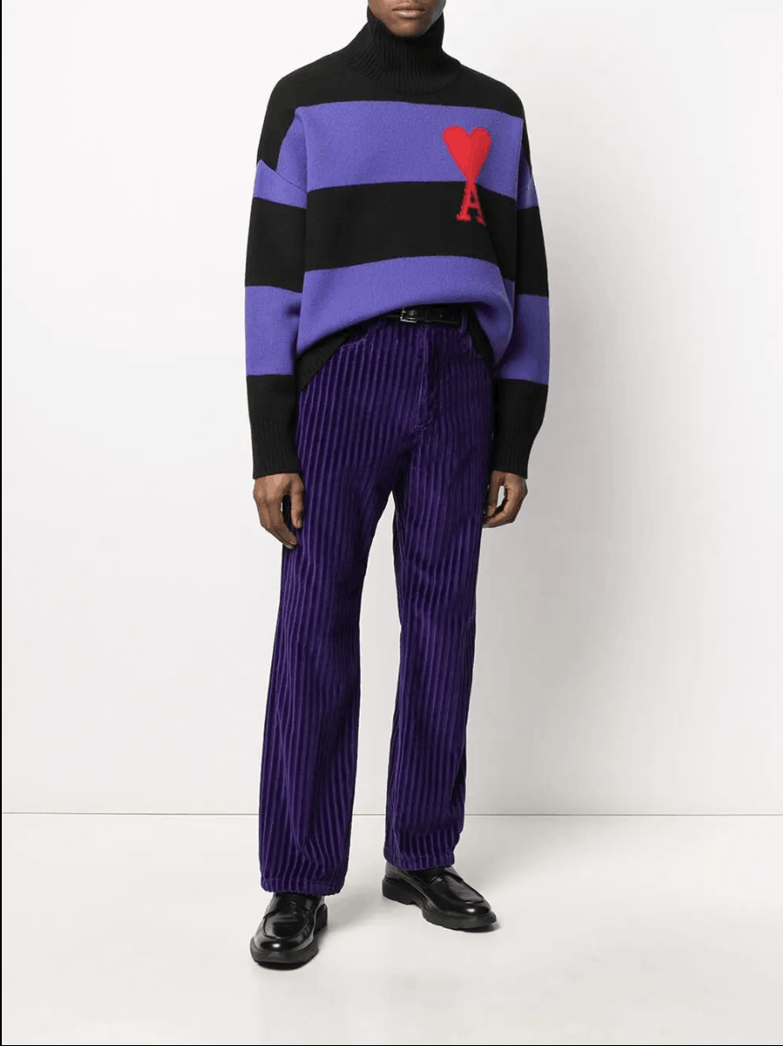 AMI Purple Corduroy Trousers Size US 28 / EU 44 - 3 Thumbnail