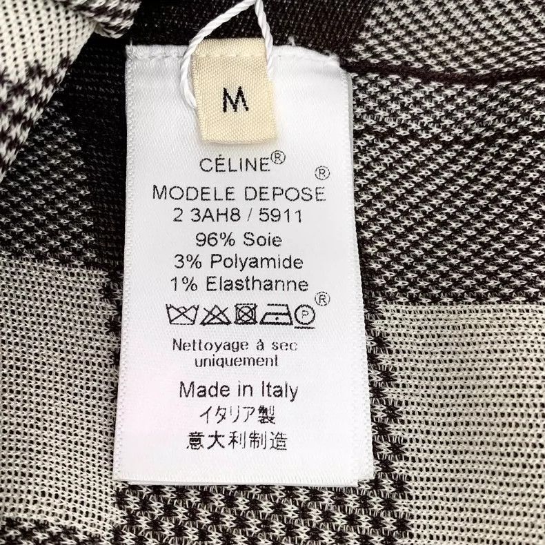 Celine Celine Colorful Checkered Silk Short Sleeve Dress Size XL / US 12-14 / IT 48-50 - 6 Thumbnail