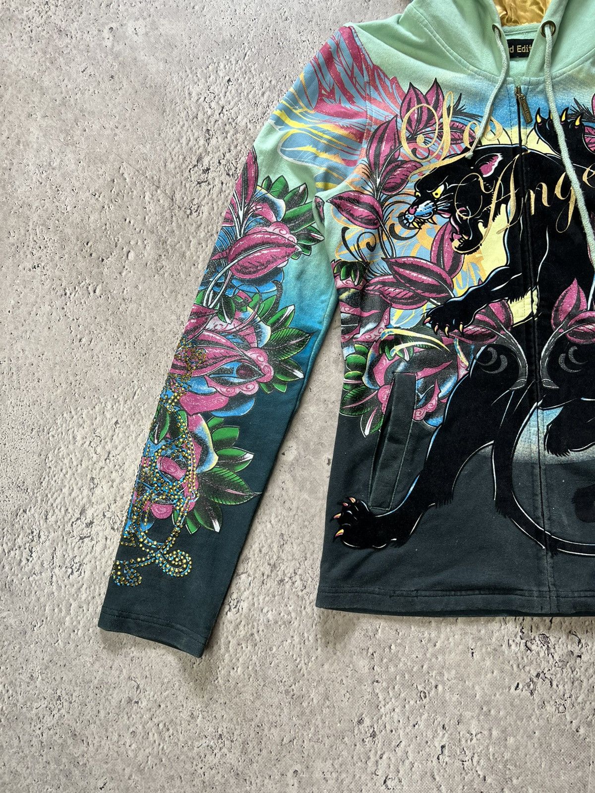 Hysteric Glamour × If Six Was Nine × Le Grande Bleu (L.G.B.) 2000s Japanese Punk Grunge Fur HOODIE RIPPED opium style Size US S / EU 44-46 / 1 - 2 Thumbnail
