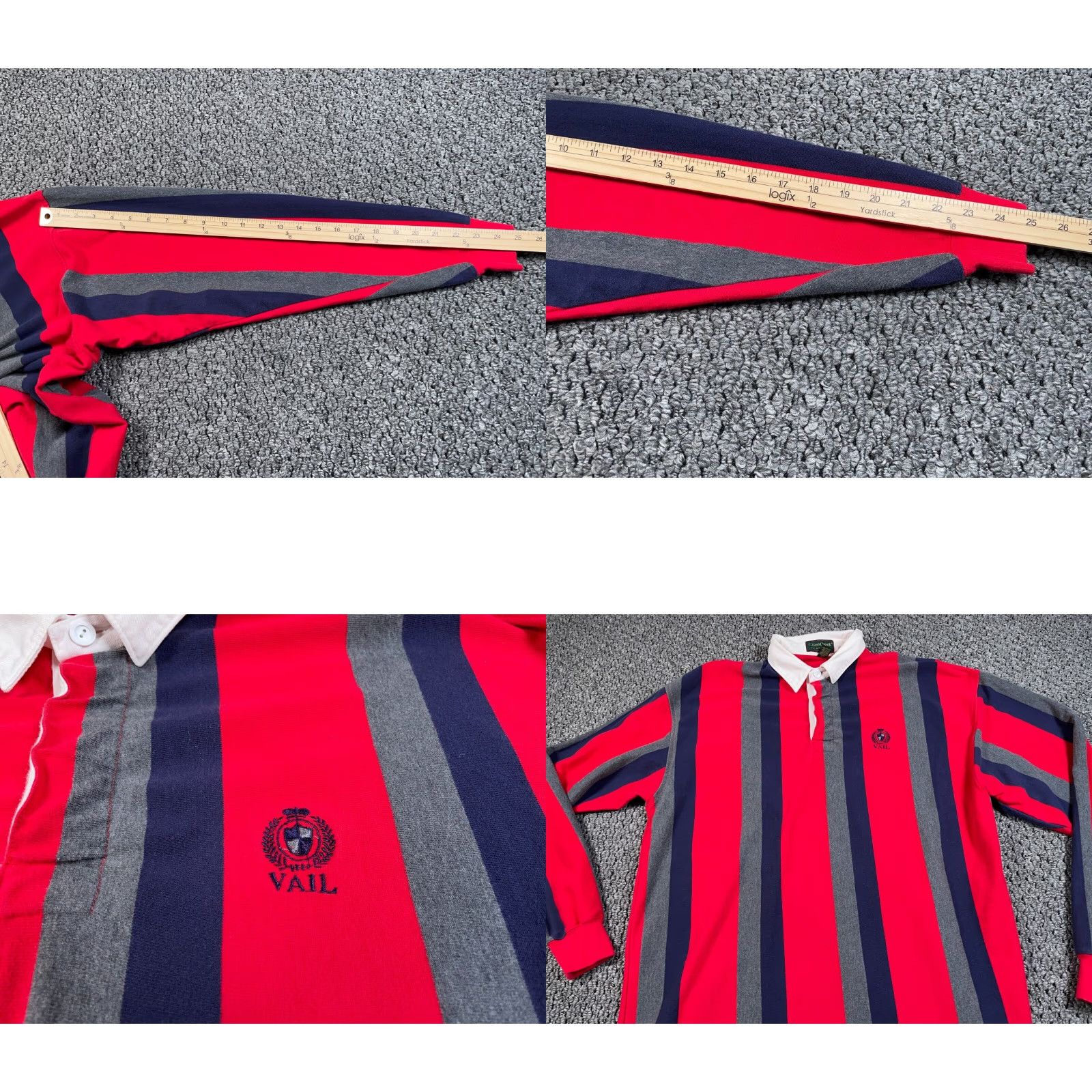 Vintage VINTAGE Cross Creek Polo Shirt Men XL Red Striped Embroidered Rugby Collared 90s Preppy Classic Size US XL / EU 56 / 4 - 8 Thumbnail