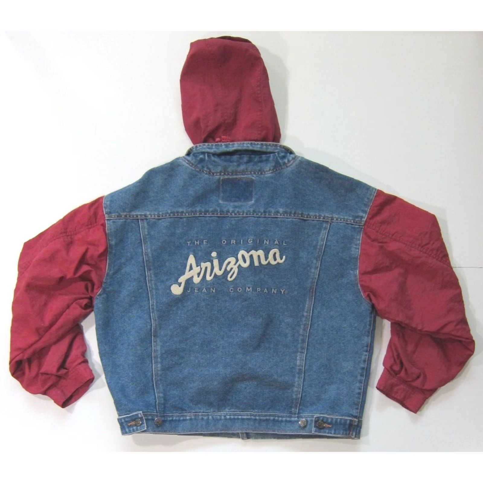 Vintage VINTAGE Arizona Jean Company Logo Red Hood Distressed Denim Jean Jacket Men XL Shirt Mens Jean Jacket Size US 36 / EU 52 - 5 Thumbnail