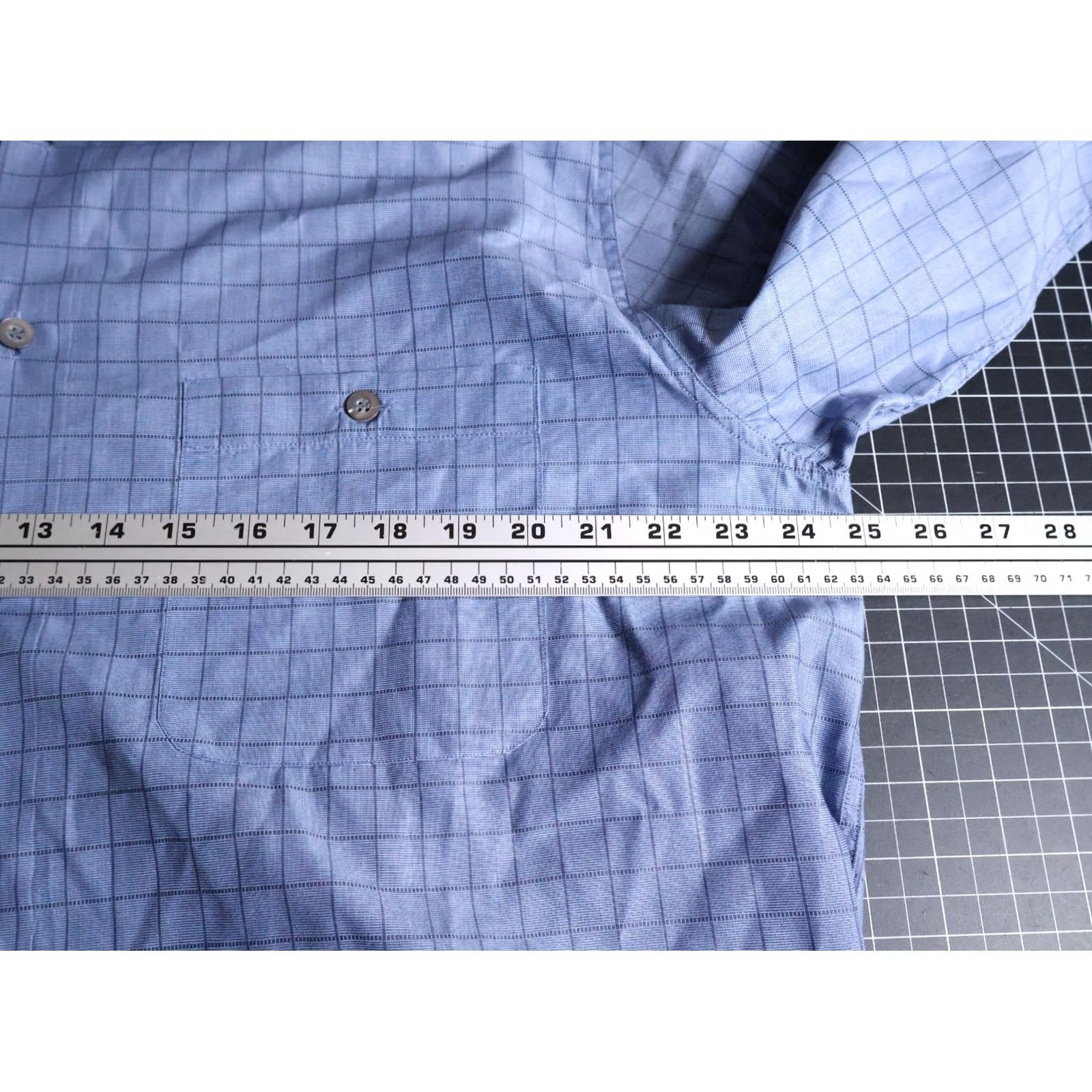 Ermenegildo Zegna VINTAGE Ermenegildo Zegna Shirt Men L Blue Check 100% Cotton Italy Made Business Size US L / EU 52-54 / 3 - 5 Thumbnail