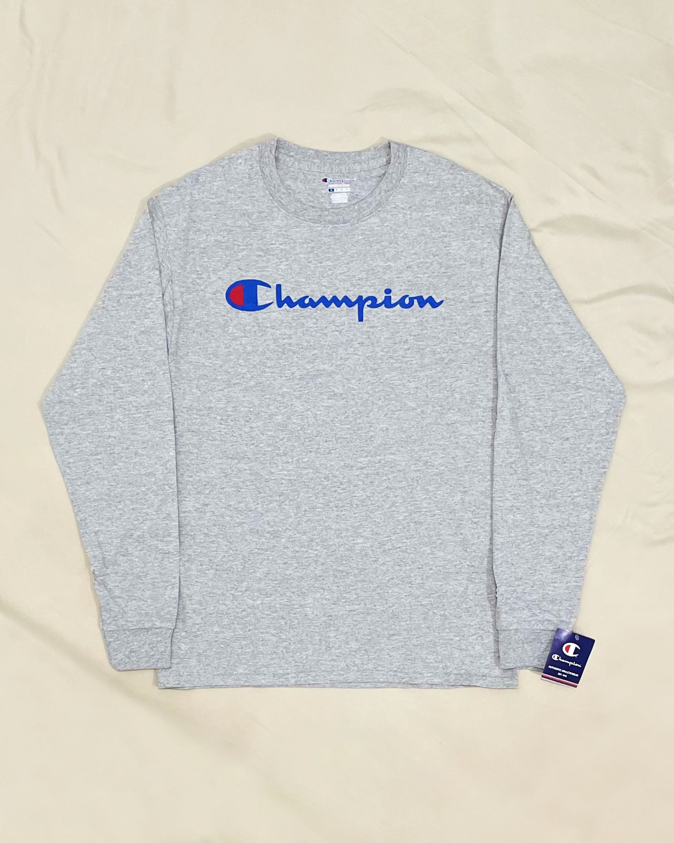 Champion Champion Patriotic Logo Long Sleeve T-Shirt (Oxford Grey) Size US M / EU 48-50 / 2 - 1 Thumbnail