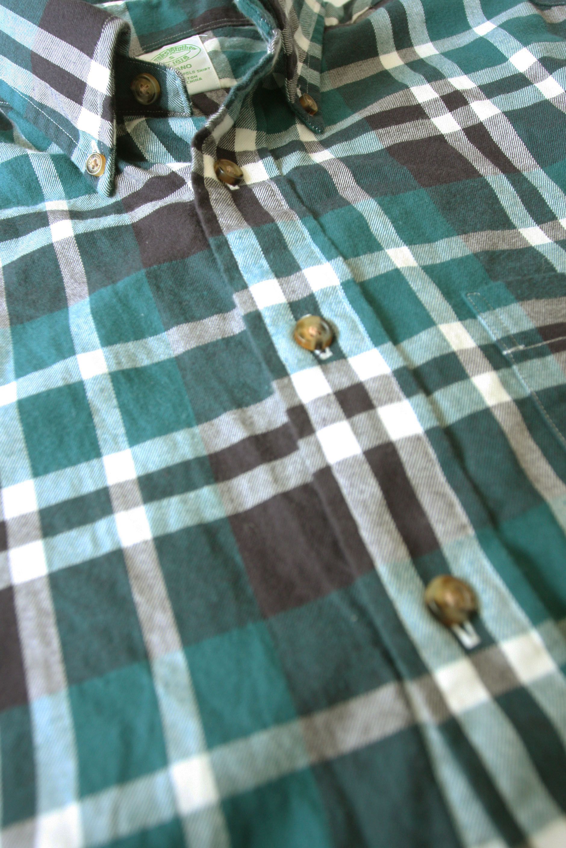 Brooks Brothers Brooks Brothers Milano Flannel Shirt Size S Green Plaid Size US S / EU 44-46 / 1 - 1 Thumbnail