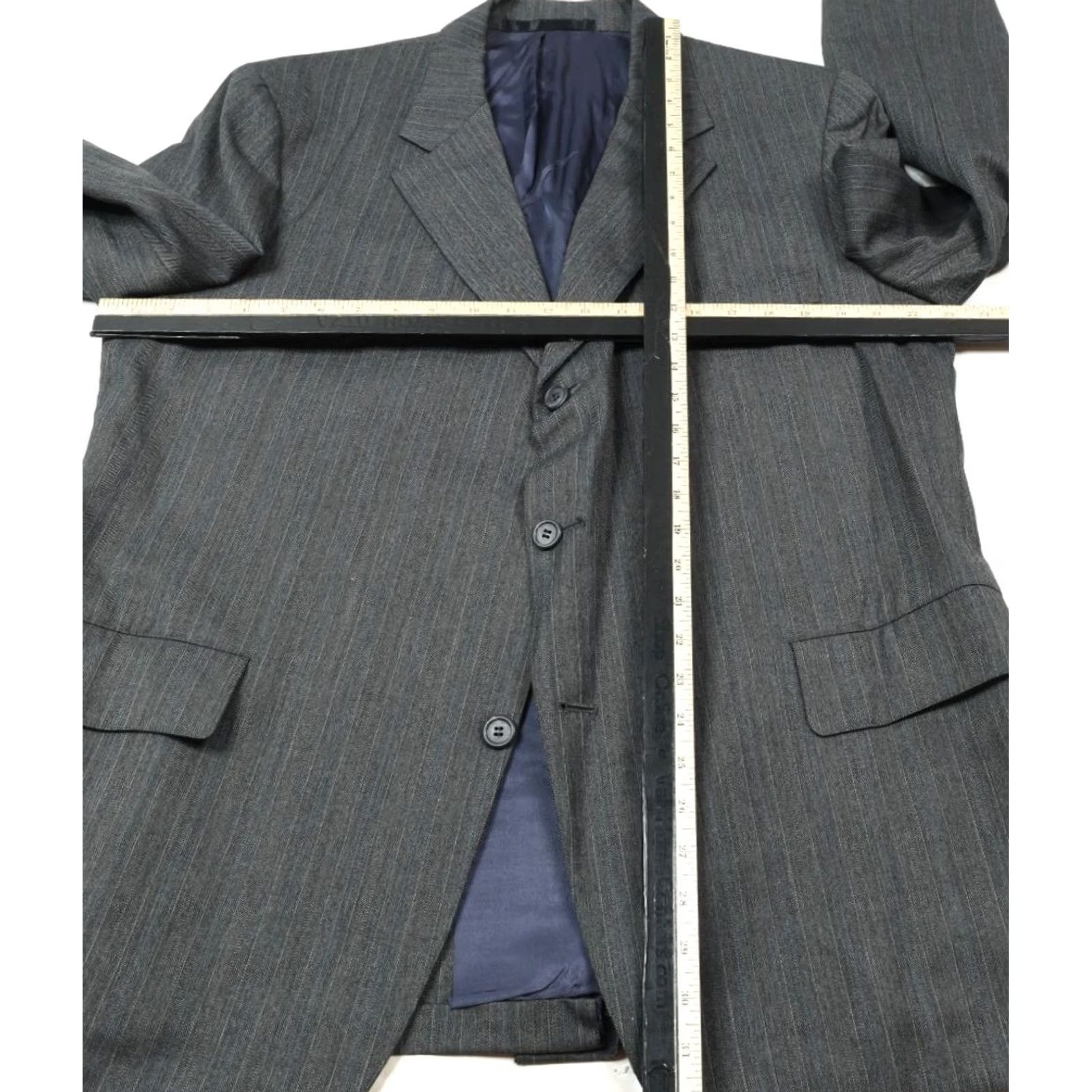 Vintage O'Connell'S Sport Coat Blazer Mens 46R Gray Herringbone Three-Button Classic Size 46R - 7 Thumbnail
