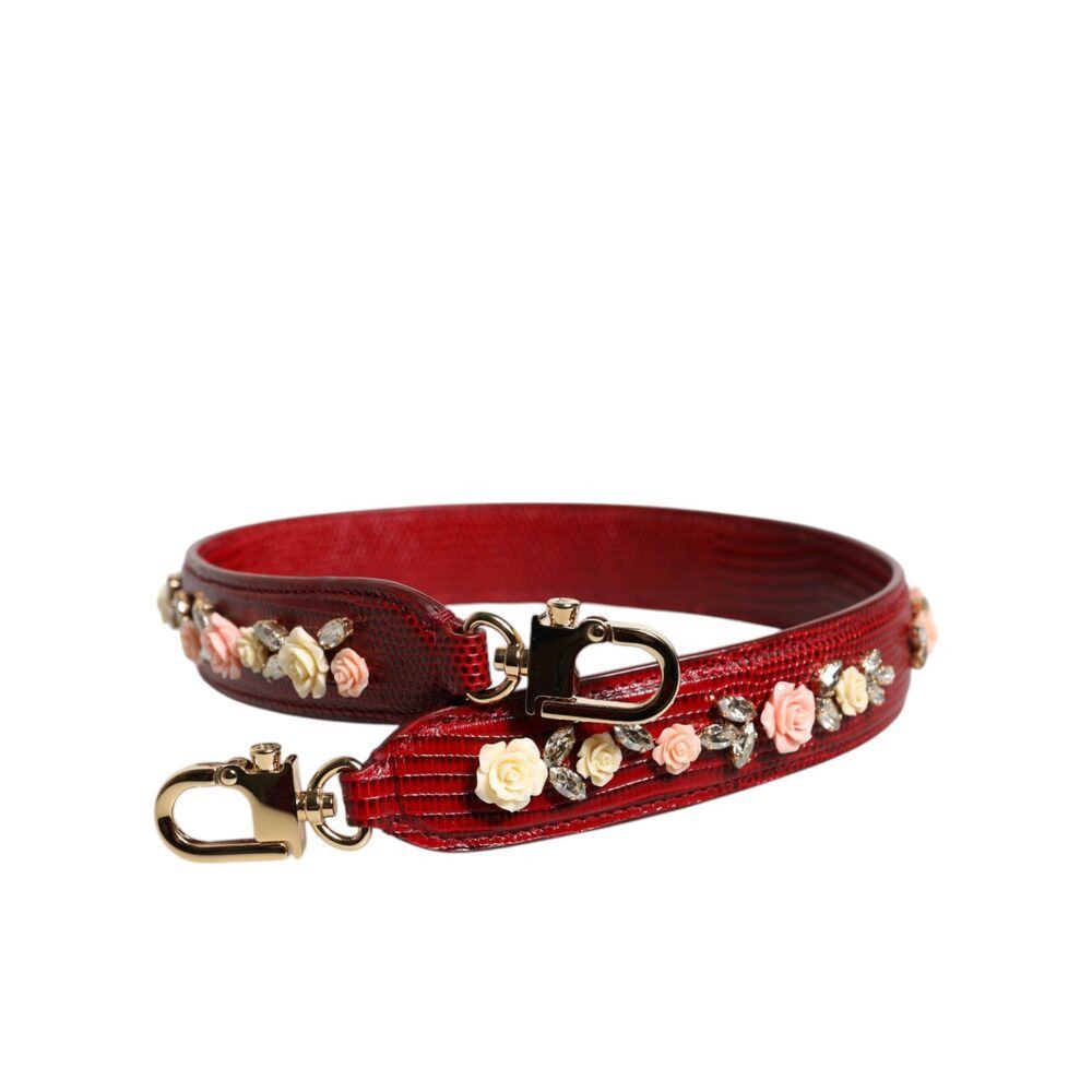 Dolce & Gabbana Dolce & Gabbana Red Leather Floral Embellish Bag Shoulder St Size ONE SIZE - 1 Thumbnail