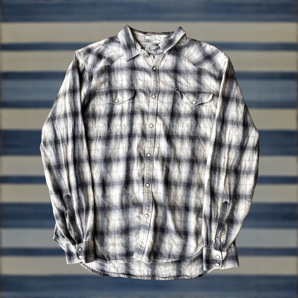 Lucky Brand Lucky Brand Western Shirt Men's XL Classic Fit Long Sleeve Pearl Snap Plaid Size US XL / EU 56 / 4 - 1 Thumbnail