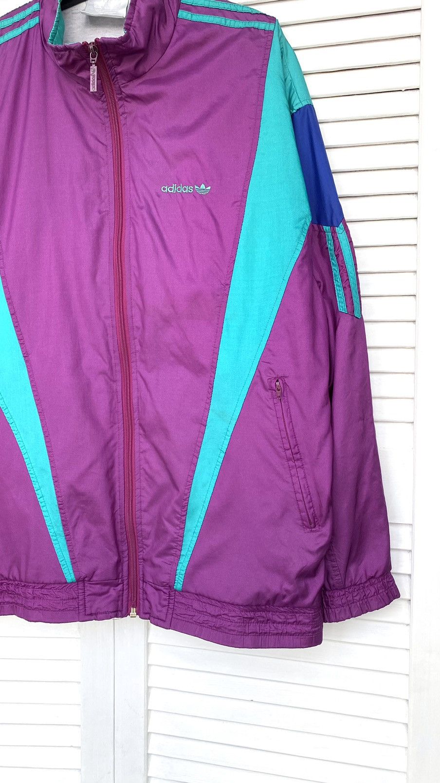 Adidas × Vintage Vintage Adidas Track Retro Jacket Nylon 90s Purple Size US M / EU 48-50 / 2 - 8 Thumbnail