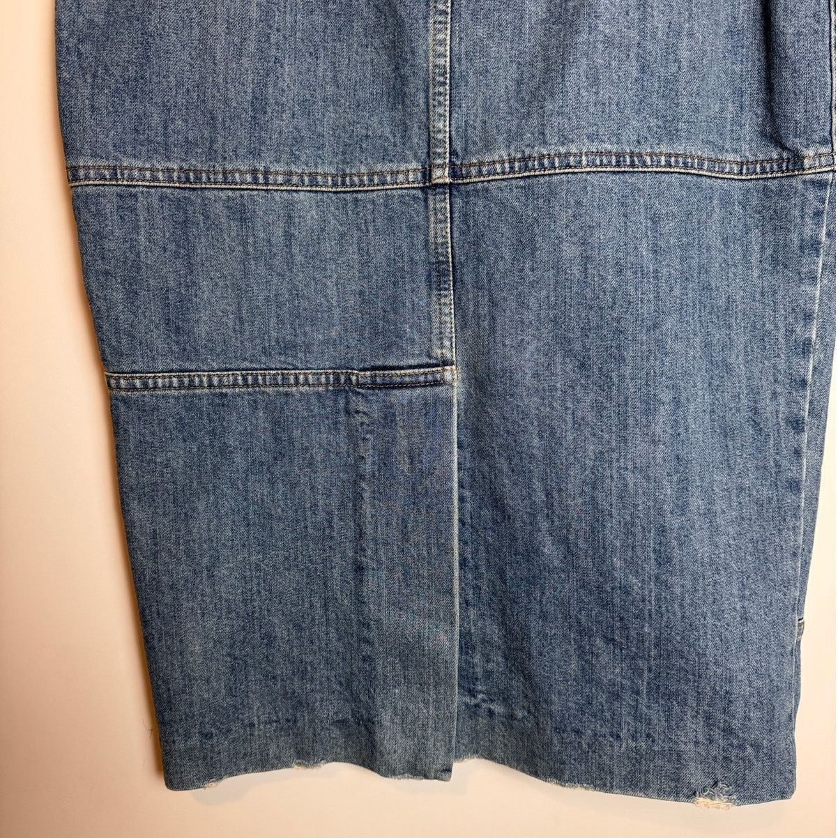 Miu Miu MIU MIU Gonna Distressed Denim Patchwork Skirt - Size 38 Size 26" / US 2 / IT 38 - 4 Thumbnail