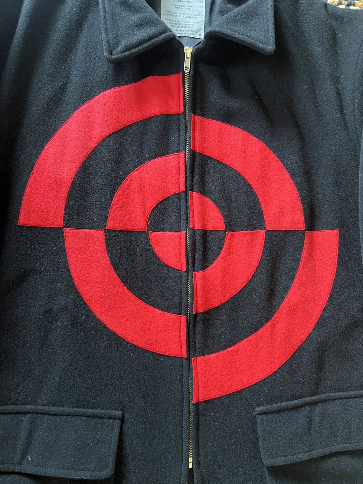 Yohji Yamamoto Yohji Yamamoto AW90 “Bullseye” Patch Red/Black Wool Coat Size US M / EU 48-50 / 2 - 2 Thumbnail