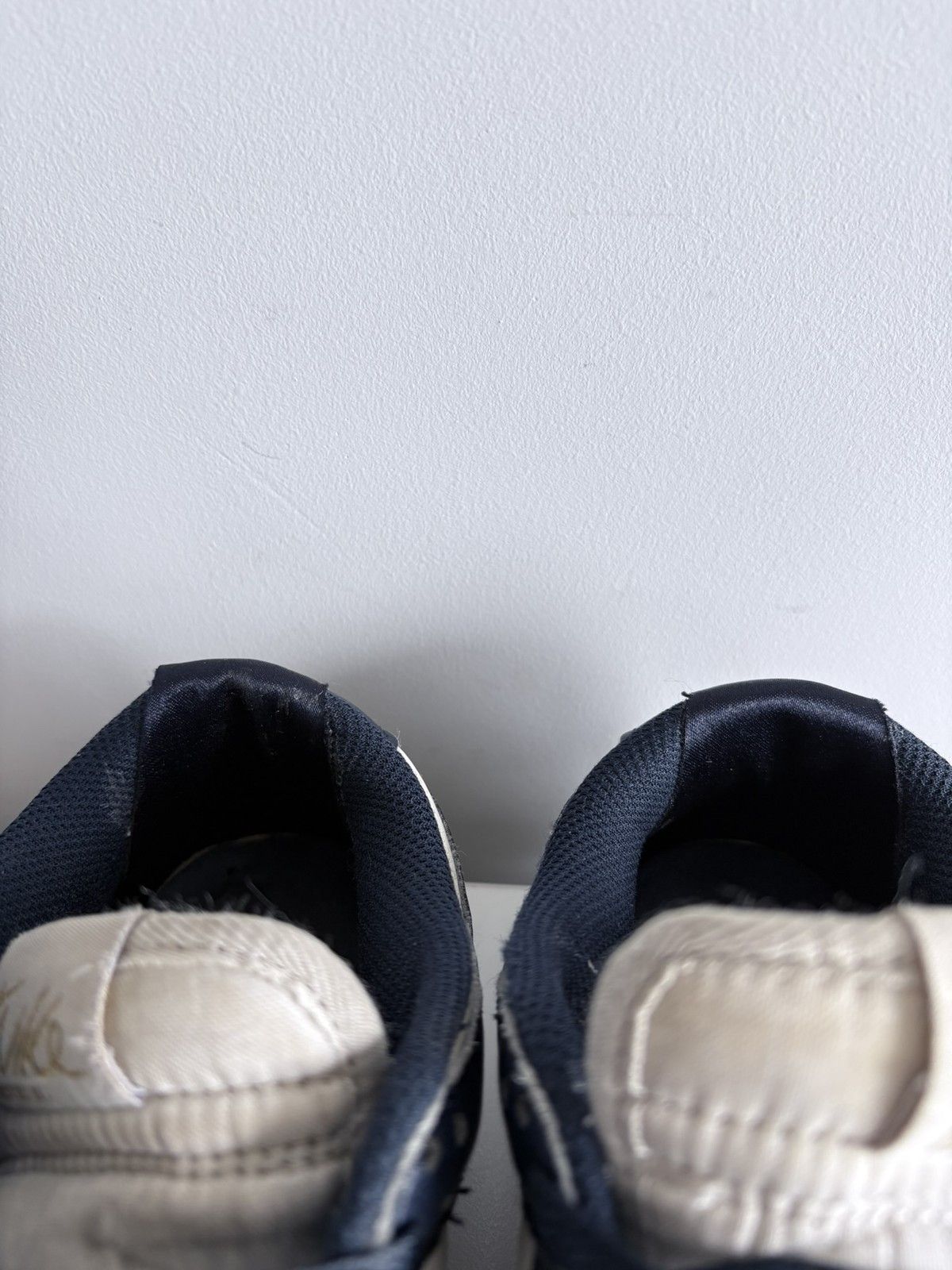 Nike Nike Dunk Low navy blue and white leather women's size 37.5 Size US 7.5 / IT 37.5 - 6 Thumbnail