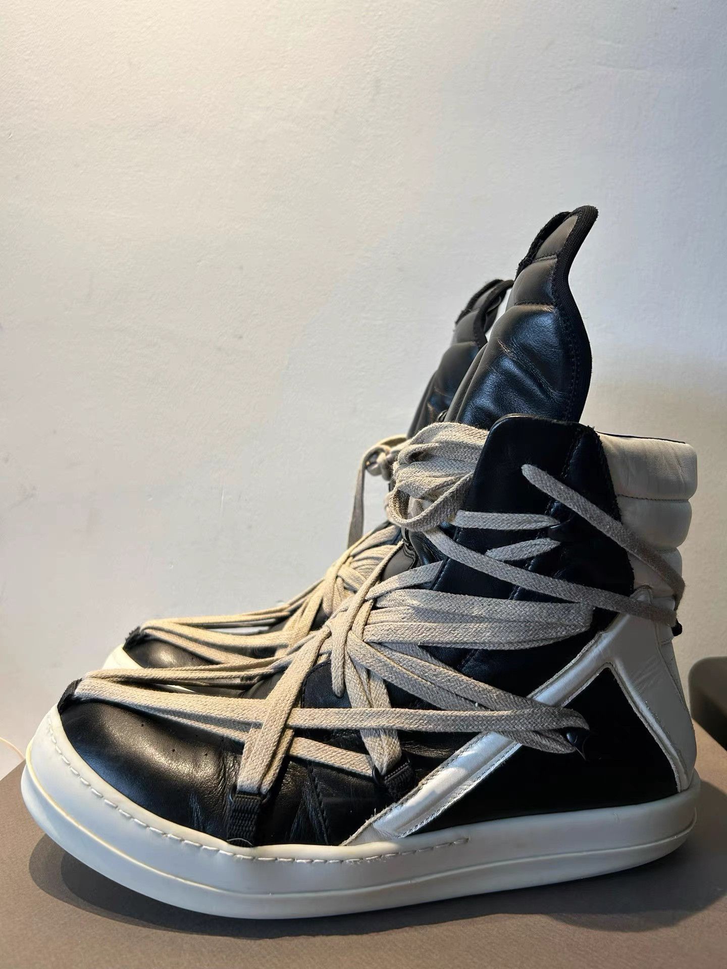 Rick Owens Rick Owens Lace-Up Triangle High Top Sneakers Size US 8 / EU 41 - 1 Thumbnail
