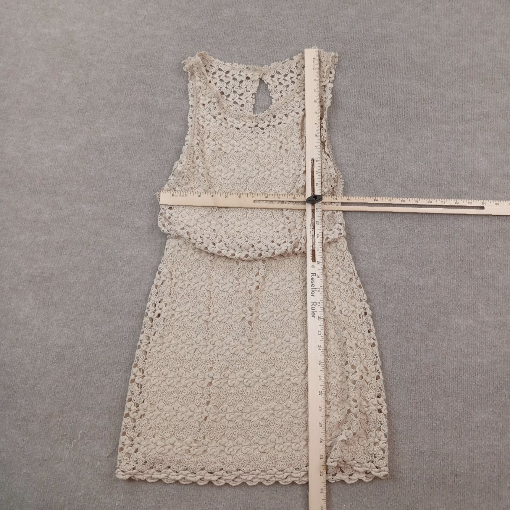 Free People Free People Dress Adult XS Brown Sleeveless Lace Casual Knee Length Tank Dress Womens Size XS / US 0-2 / IT 36-38 - 2 Thumbnail
