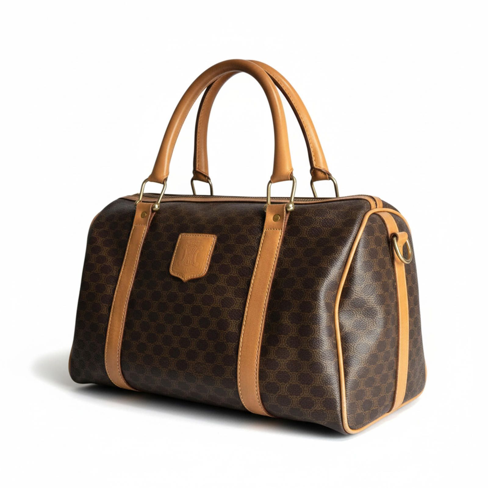 Celine Celine - Brown Monogram Canvas Leather Handbag Size ONE SIZE - 1 Thumbnail
