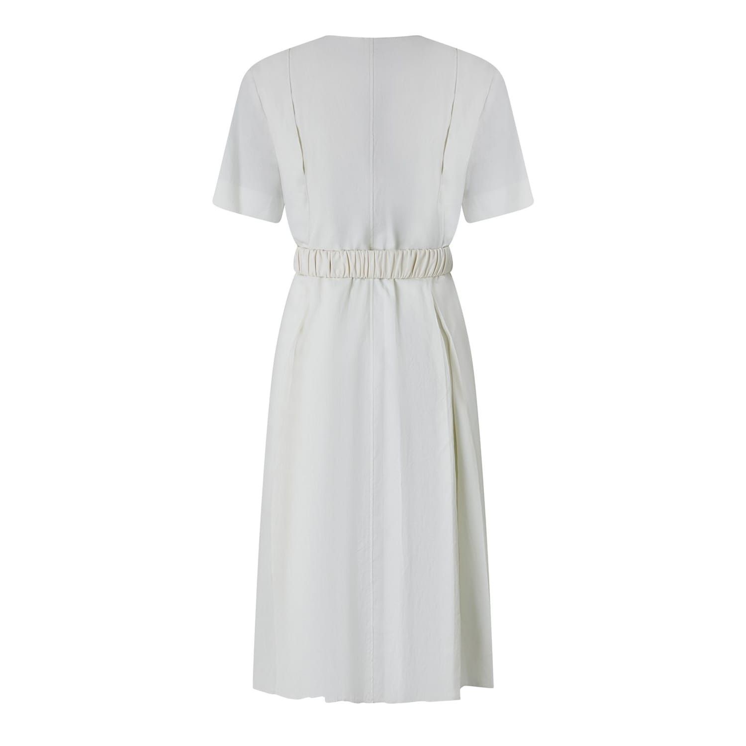 Bottega Veneta Bottega Veneta Scoop Neck Midi A-Line Dress in White Size M / US 6-8 / IT 42-44 - 2 Thumbnail