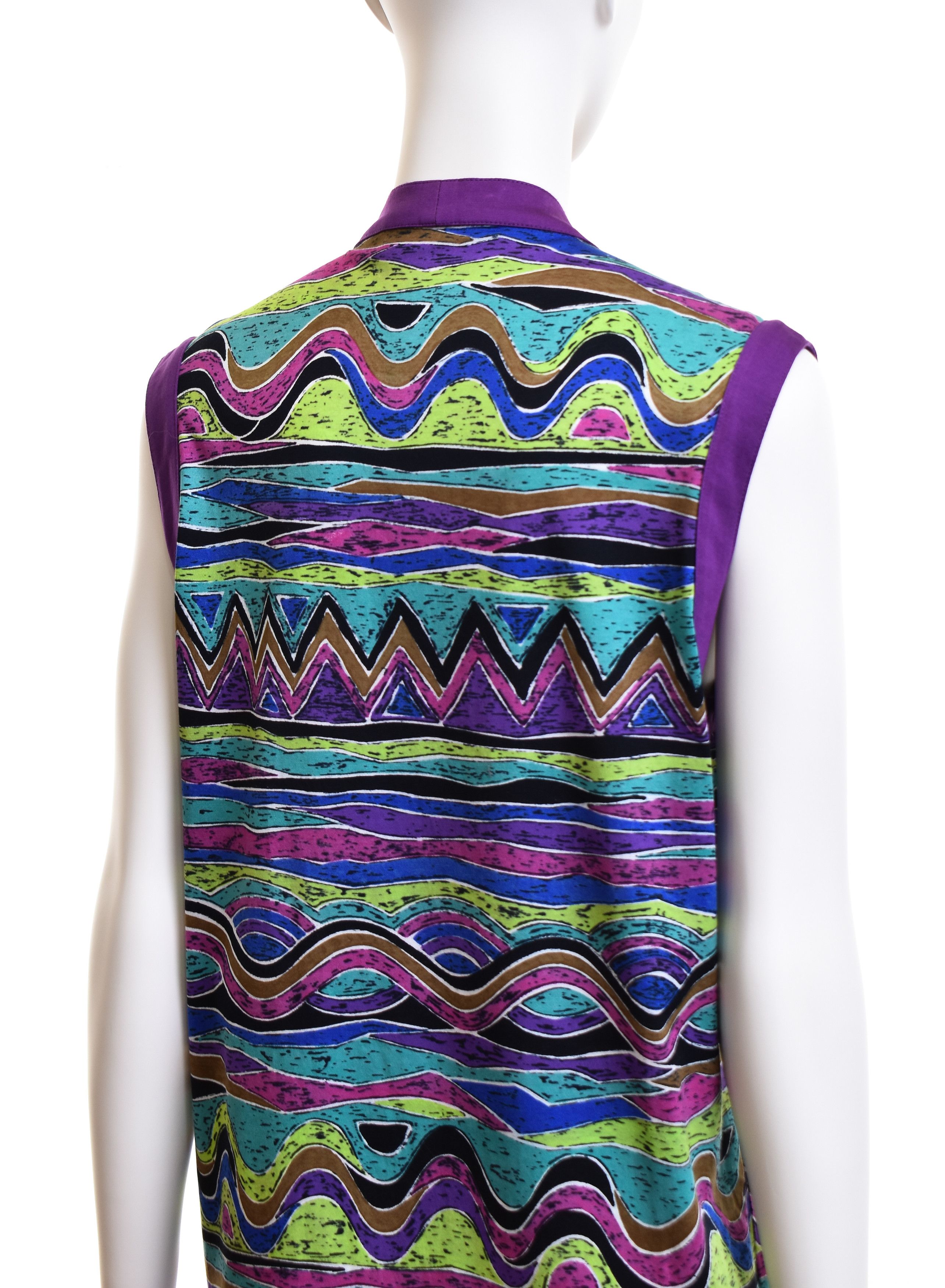 Missoni VINTAGE MISSONI MARE Zig Zag Waves Cotton Tunic Cardigan Size L / US 10 / IT 46 - 7 Thumbnail