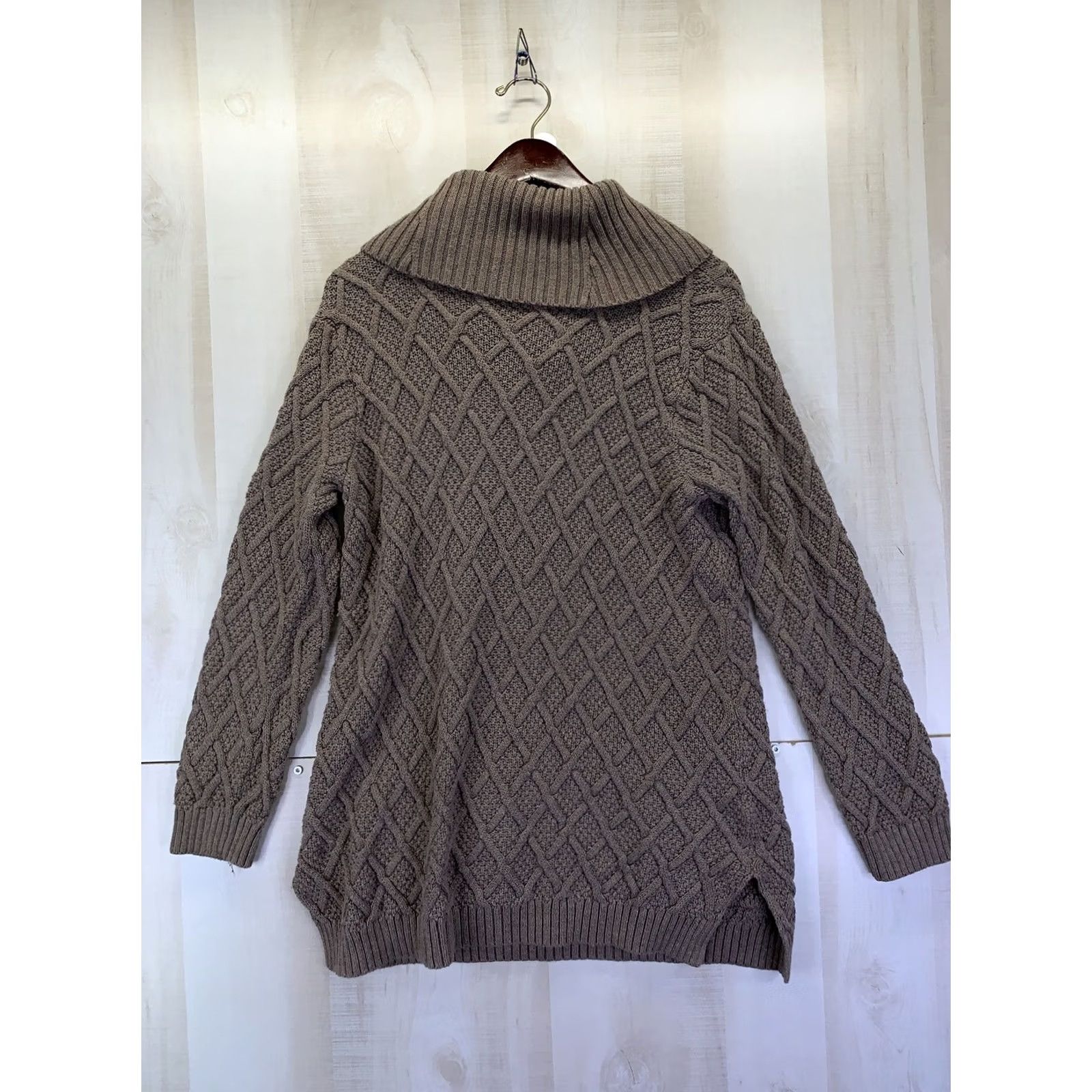 Vintage Jeanne Pierre Sweater Cowl Neck Women Large Brown Pocket Pullover Cotton Knit Size L / US 10 / IT 46 - 4 Thumbnail