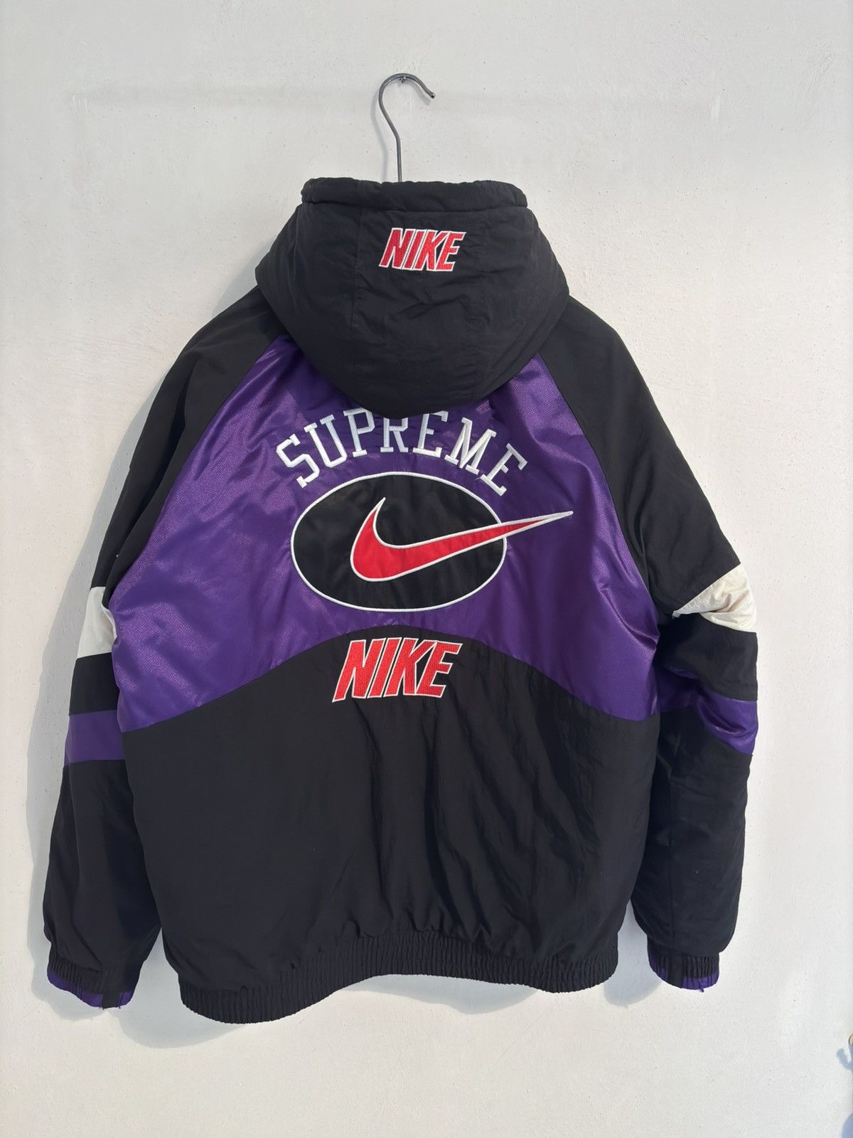Supreme Nike Hooded Sport Jacket Black Green White Puffer