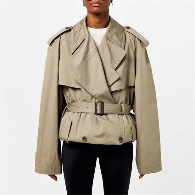 Balenciaga o1g2r1mq0924 Folded Trench Coat in Sand Beige Size XS / US 0-2 / IT 36-38 - 3 Thumbnail