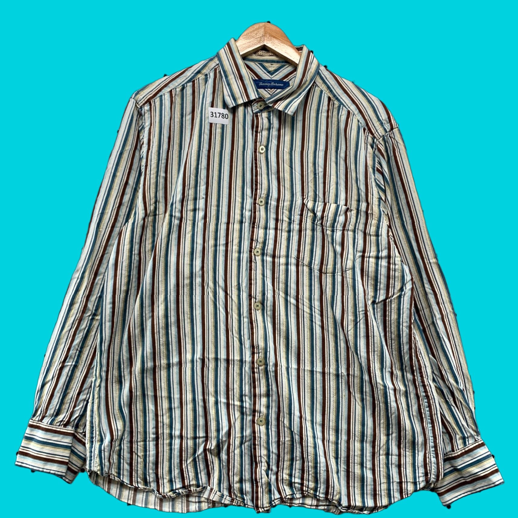Tommy Bahama Tommy Bahama Button-Up Shirt Mens Large Silk Striped Casual 100% Silk Multicolor Long Sleeve Button Shirt Mens Large Silk Striped Casual Size US L / EU 52-54 / 3 - 1 Thumbnail