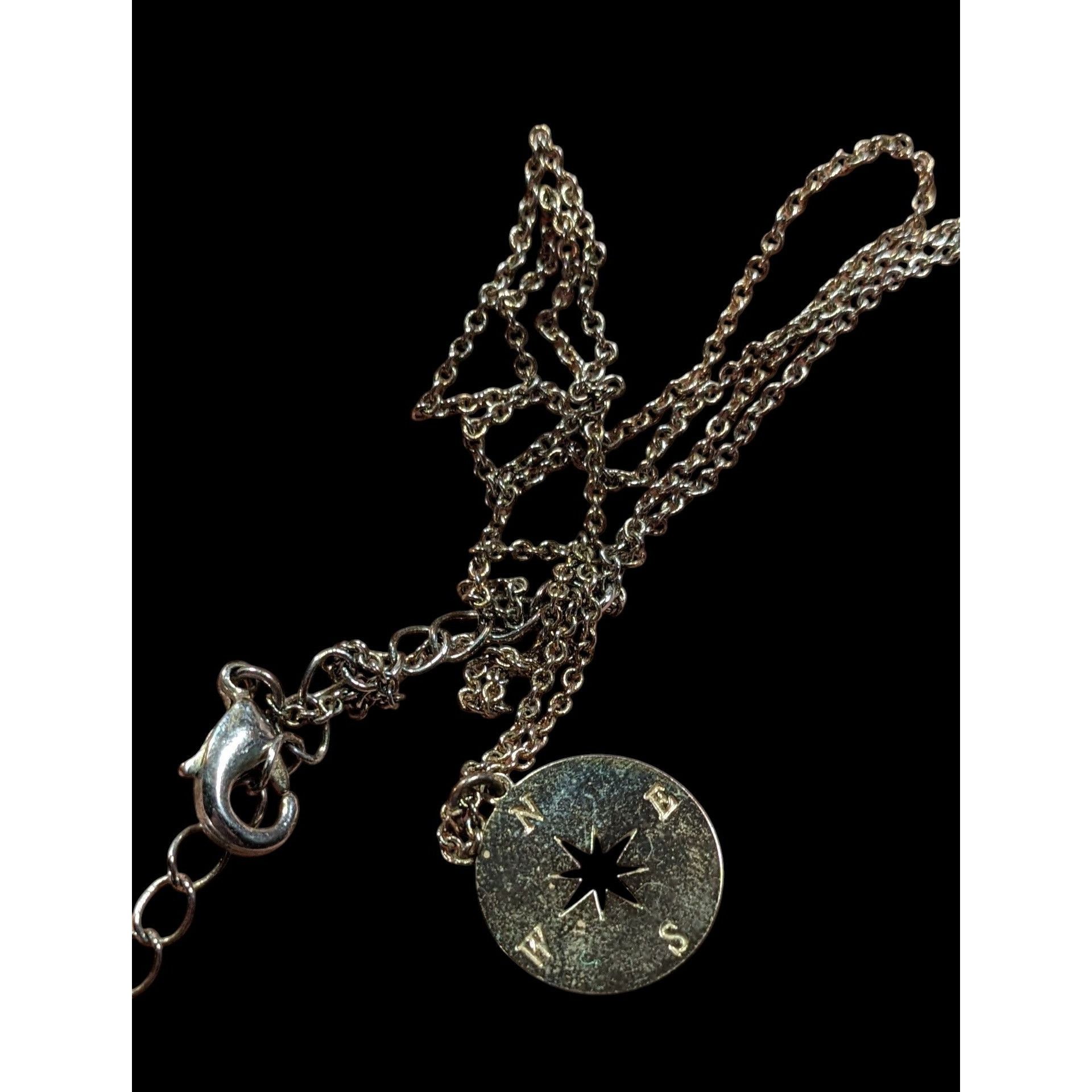 Other Minimalist Gold Tone Compass Pendant Necklace On Silver Tone Size ONE SIZE - 5 Thumbnail
