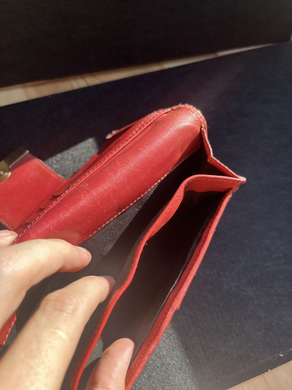 Gucci × Vintage Vintage long monogrammed and leather sherry stripe wallet Size ONE SIZE - 22 Thumbnail